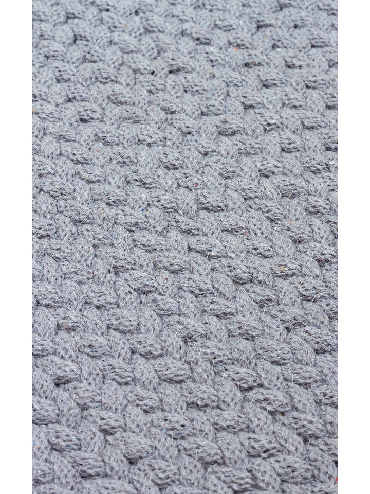 Cancun Colorful Jute Look Straw Knitted Carpet 18 GREY Q