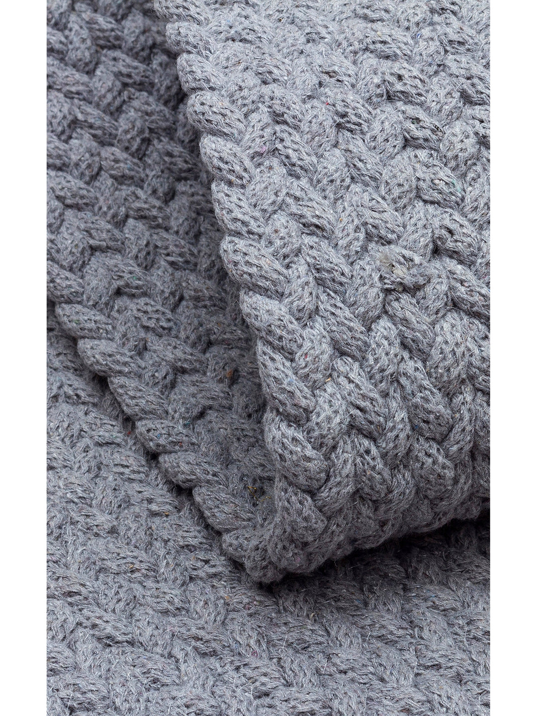 Cancun Colorful Jute Look Straw Knitted Carpet 18 GREY