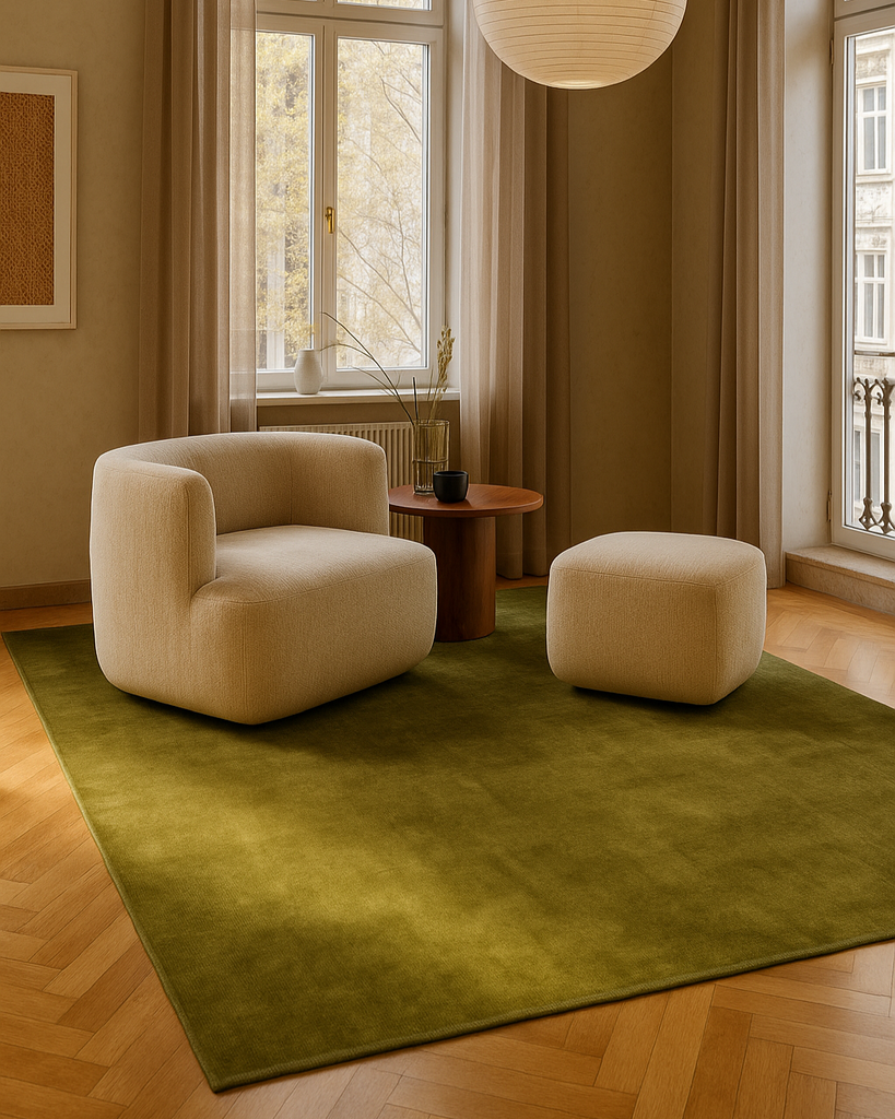 Victoria Series 100% Natural Viscose Hand Woven Simple Modern Living Room Living Room Bedroom Carpet GREEN