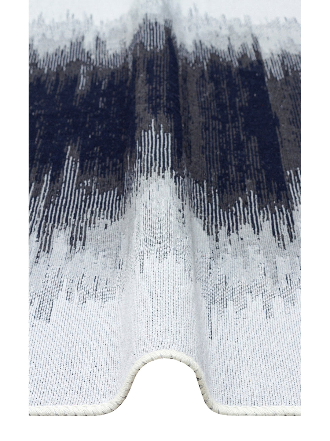 Maya 100% Natural Cotton Washable Double Sided Living Room Kitchen Hallway Modern Rug 40BLCKWHI