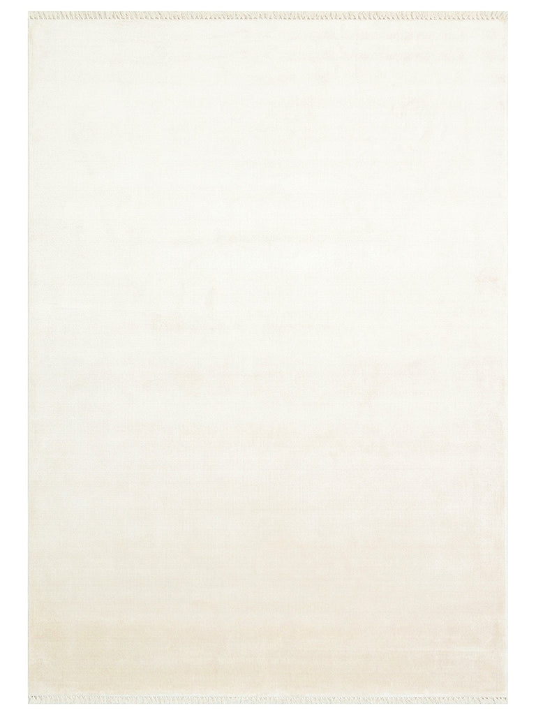 Queen Series 100% Natural Viscose Shiny Modern Handmade Living Room Carpet CREAM