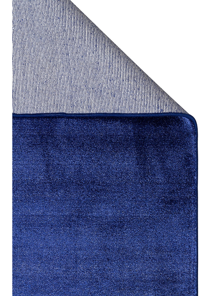 Queen Series 100% Natural Viscose Shiny Modern Handmade Living Room Carpet MBLUE