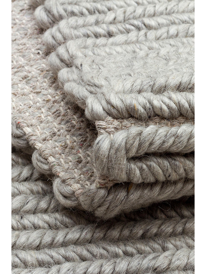 Bern Series Hand Woven Knitting Living Room, Sitting Room, Bedroom Carpet SILVER