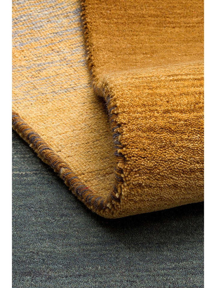Donatella Series 100% New Zealand Wool Hand Woven Gradient Living Room Carpet GOLD GREY