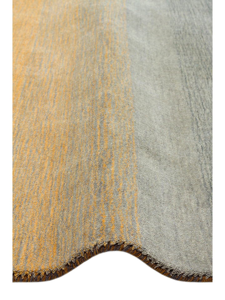 Donatella Series 100% New Zealand Wool Hand Woven Gradient Living Room Carpet GOLD GREY